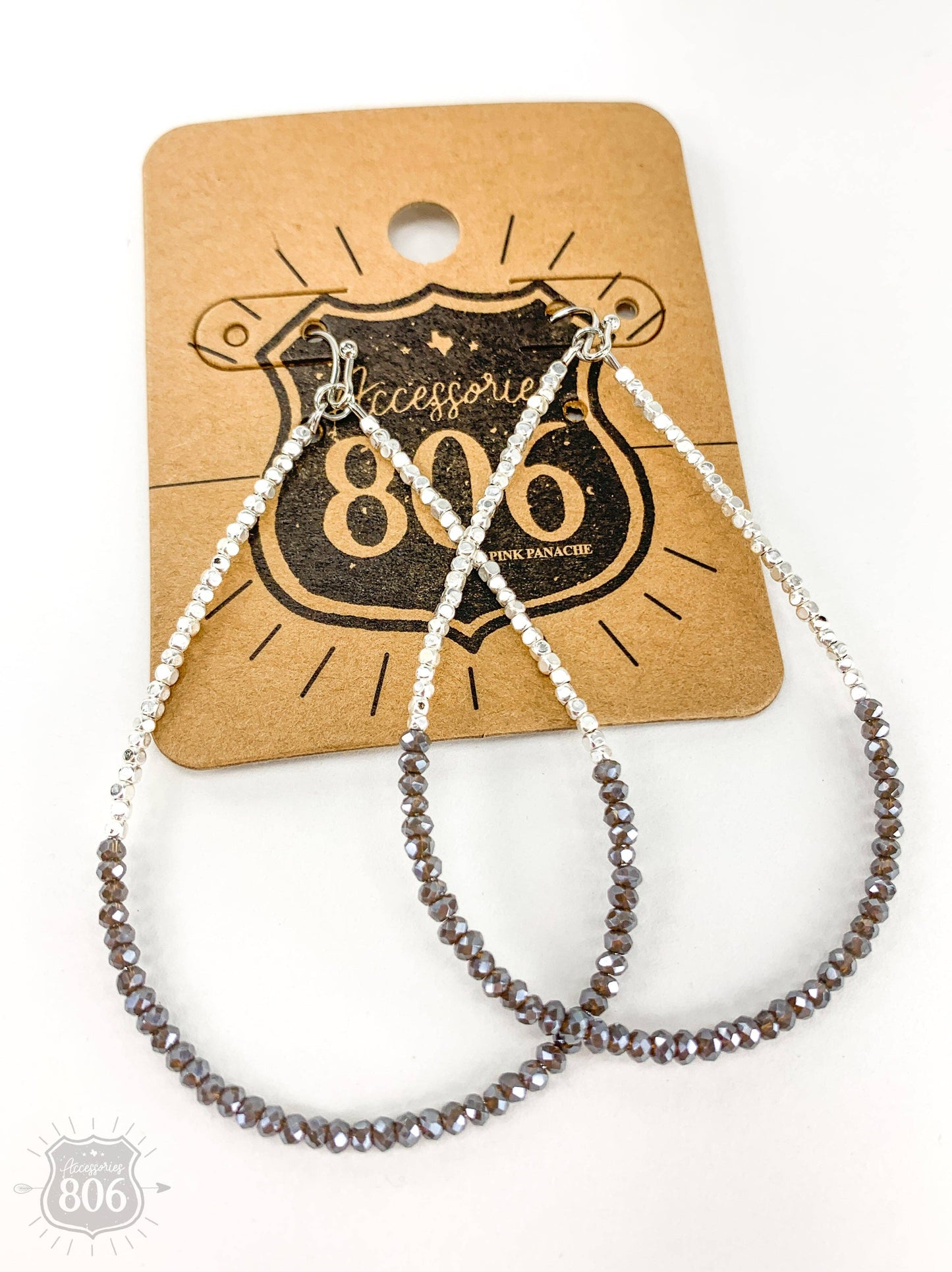 Beaded Wire Teardrop Earrings
