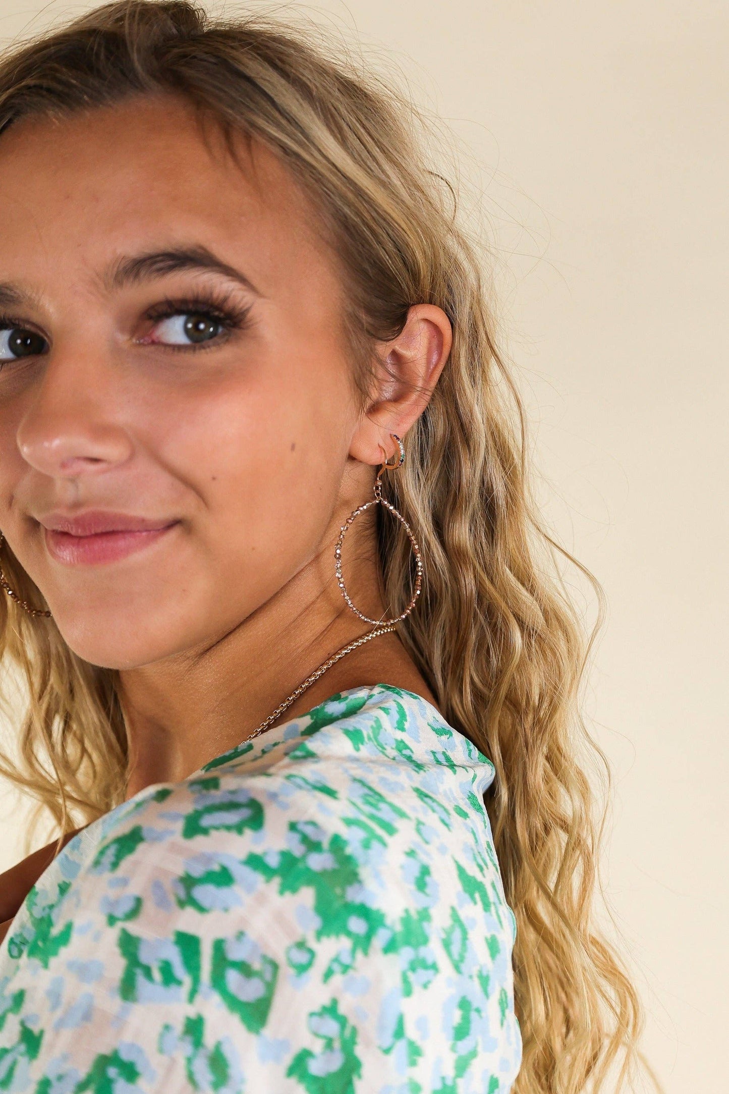 SPRINKLED WITH LOVE ROSE GOLD BEADED HOOP