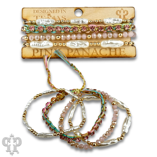 Rhinestone Variety Beaded Bracelet Stack