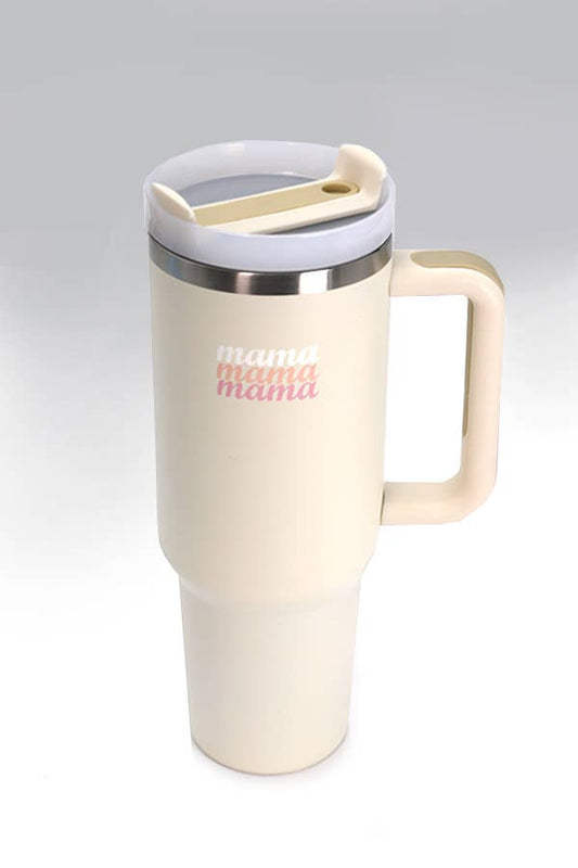 40oz STAINLESS STEEL TUMBLER: MAMA OFF WHITE