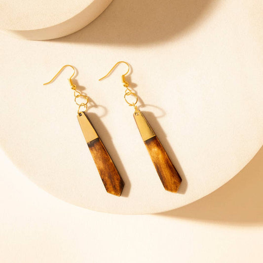 Brindle Trail Drop Earrings in Smoke Tan: Smoke Tan