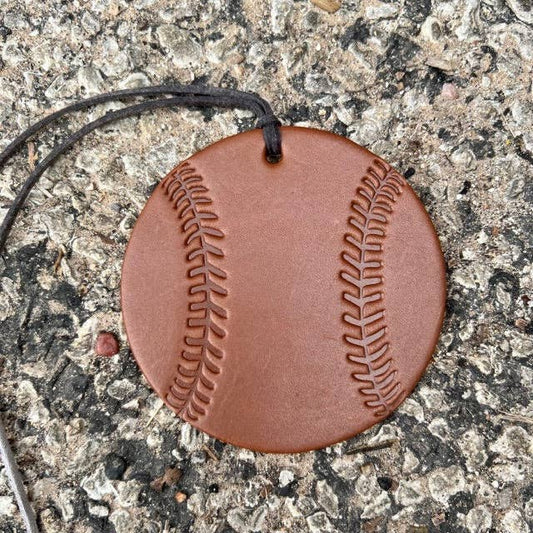 Baseball Callahan Leather Car Freshie