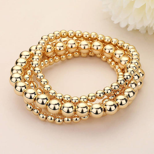 Metal Ball Stretch Multi Layered Bracelets