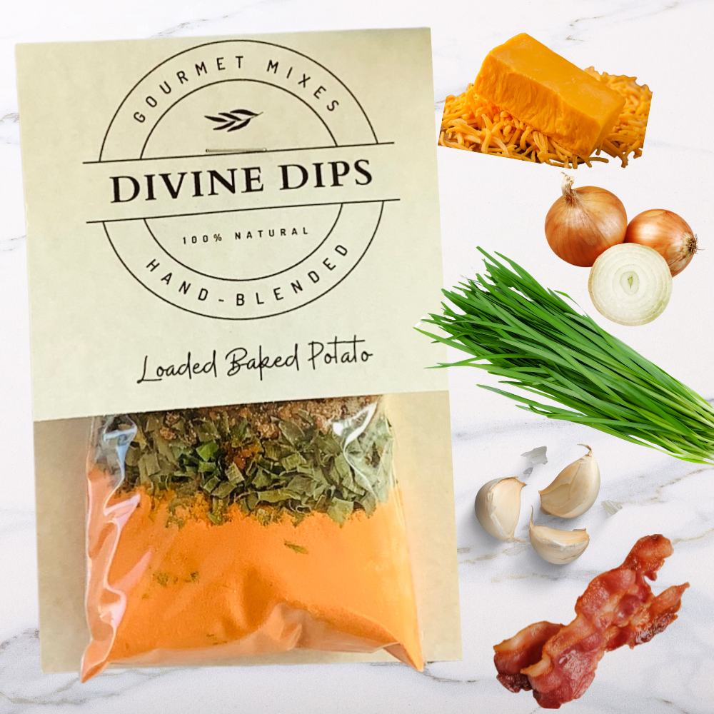 Divine Dips Loaded Baked Potato Seasoning Dip Mix & Cheeseball Mix