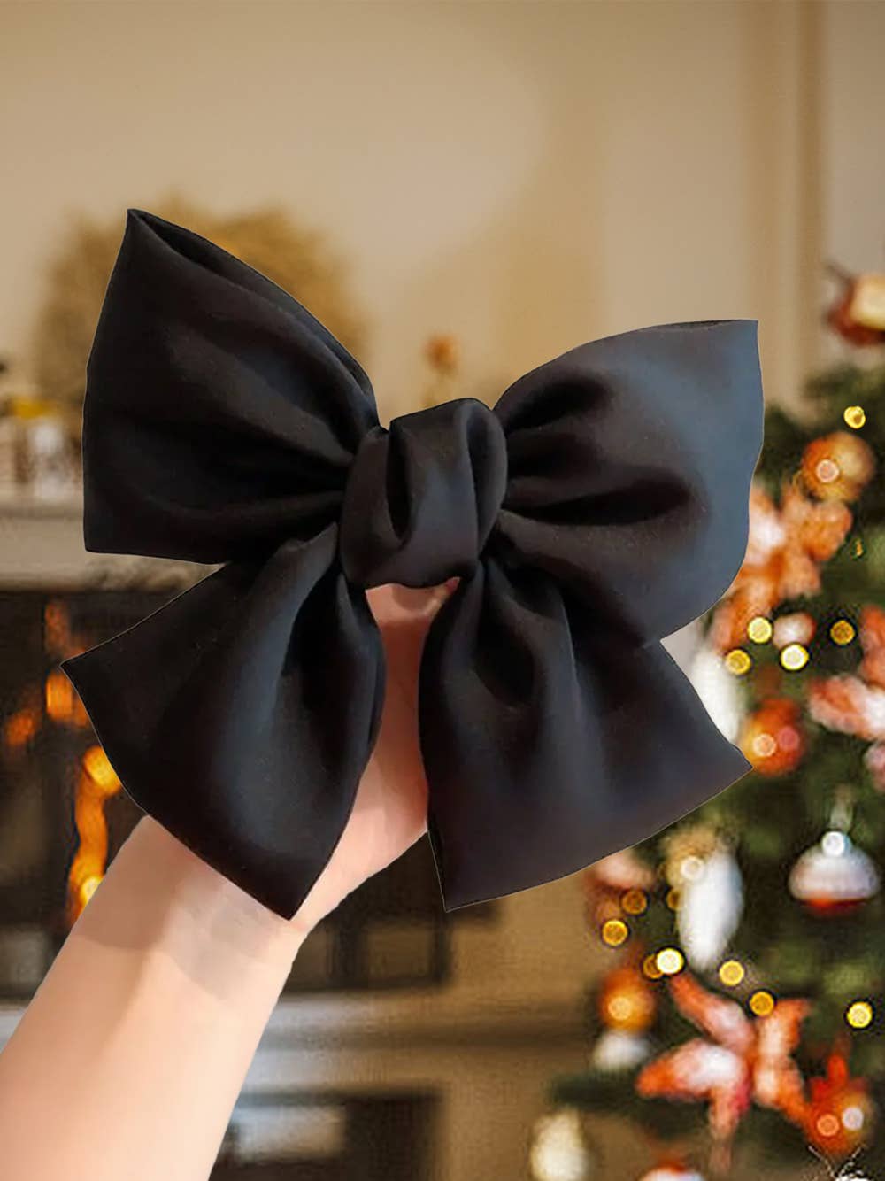 Valentines Elegant Oversized Ribbon Bow Hair Clip