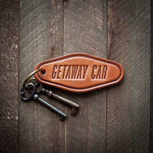 Getaway Car Leather Keychain Motel Style