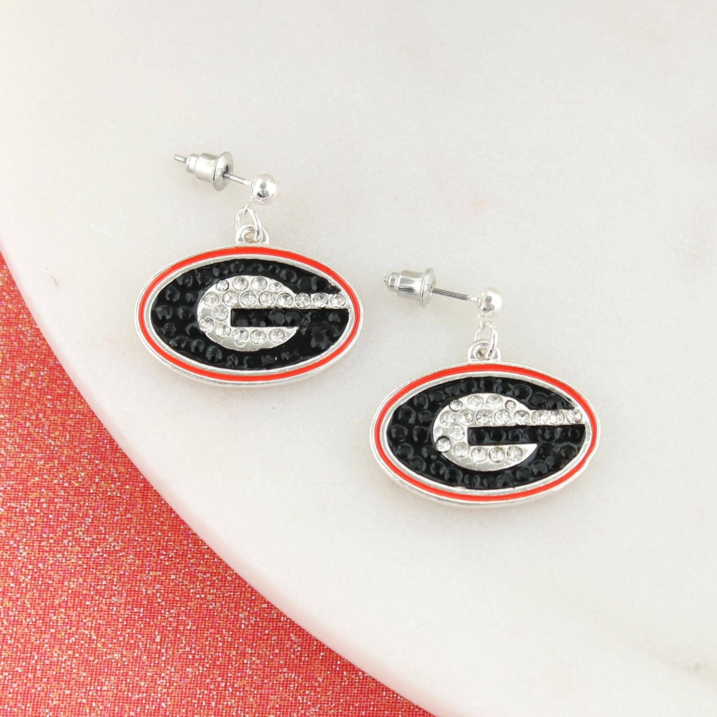 Georgia Crystal Logo Earrings