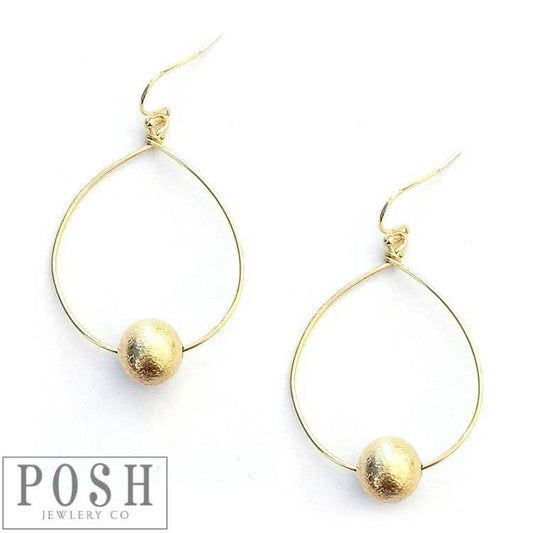 Teardrop With Brushed Ball Earrings