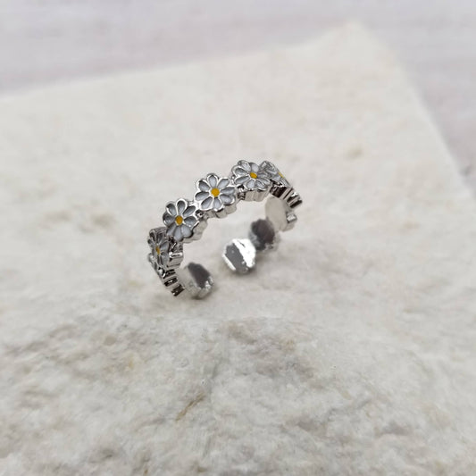 Silver Daisy Ring