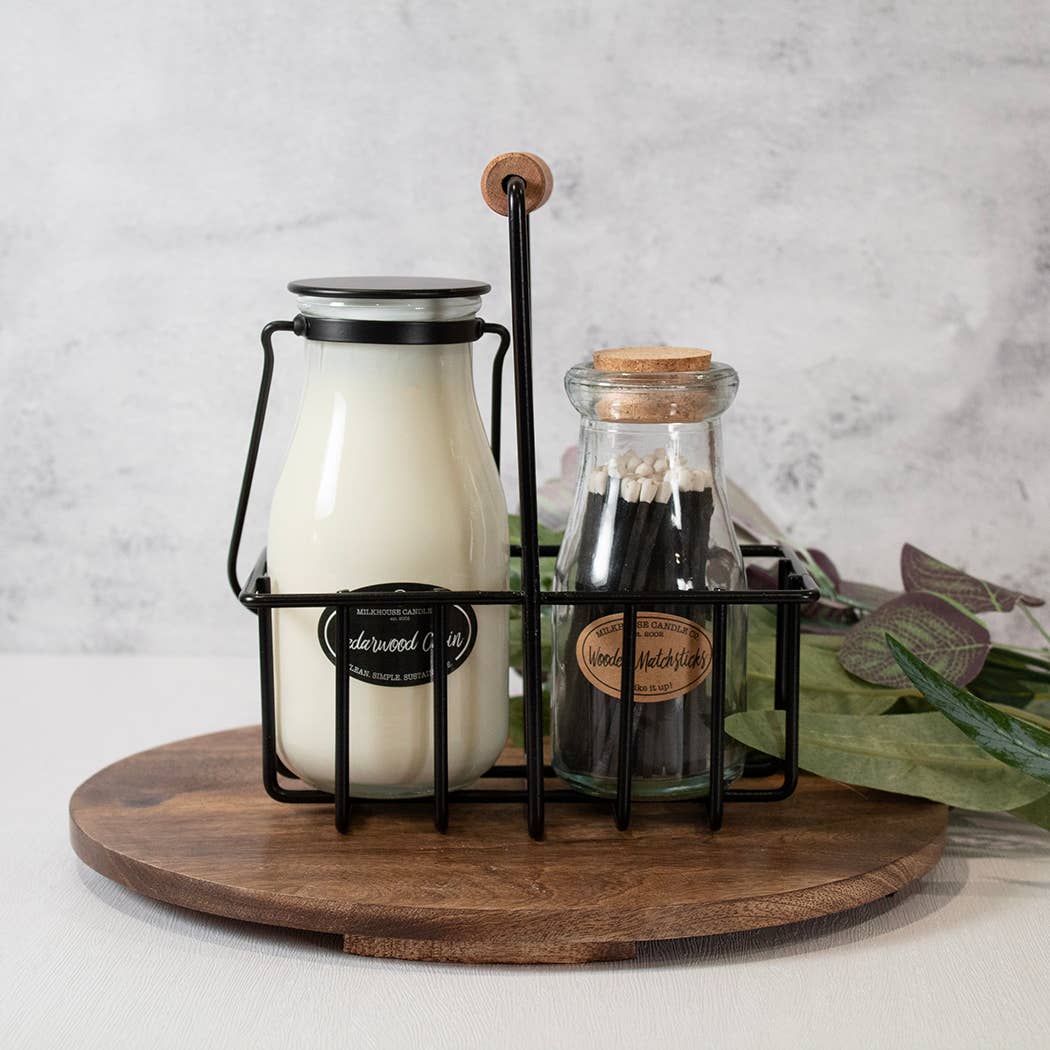 Candle & Matchstick Metal Holder by Milkhouse Candle Co