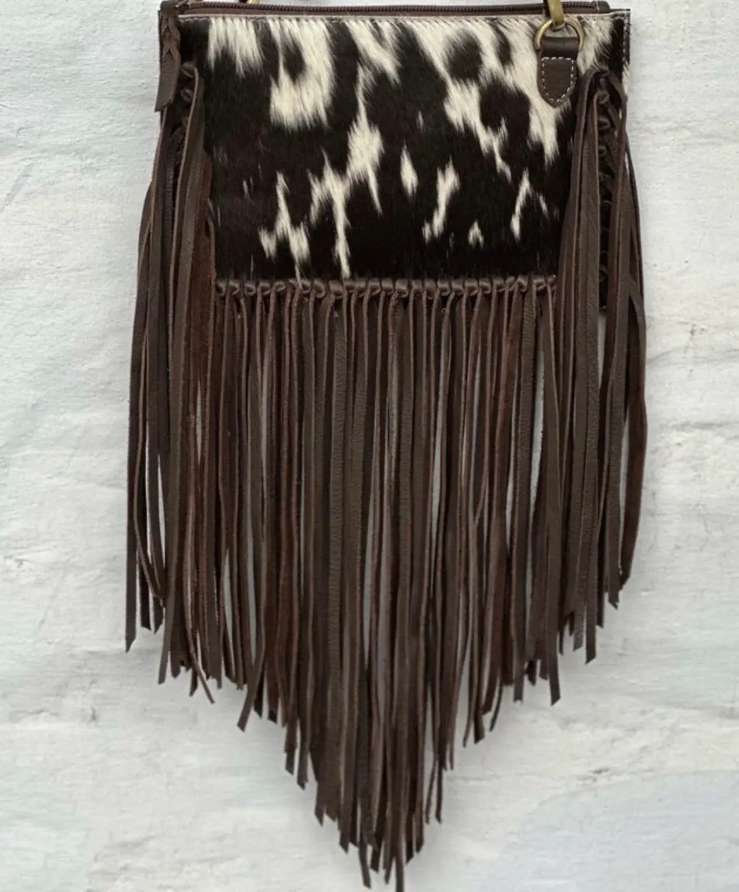 THE JESSE CROSSBODY cowhide fringe tassel purse bag