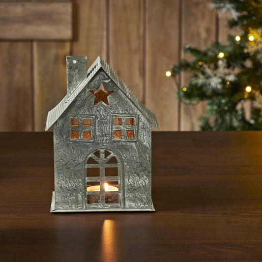 Tealight Holder Metal Village House