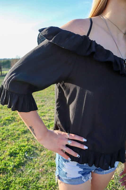 Shelby Criss Cross Off the Shoulder Blouse