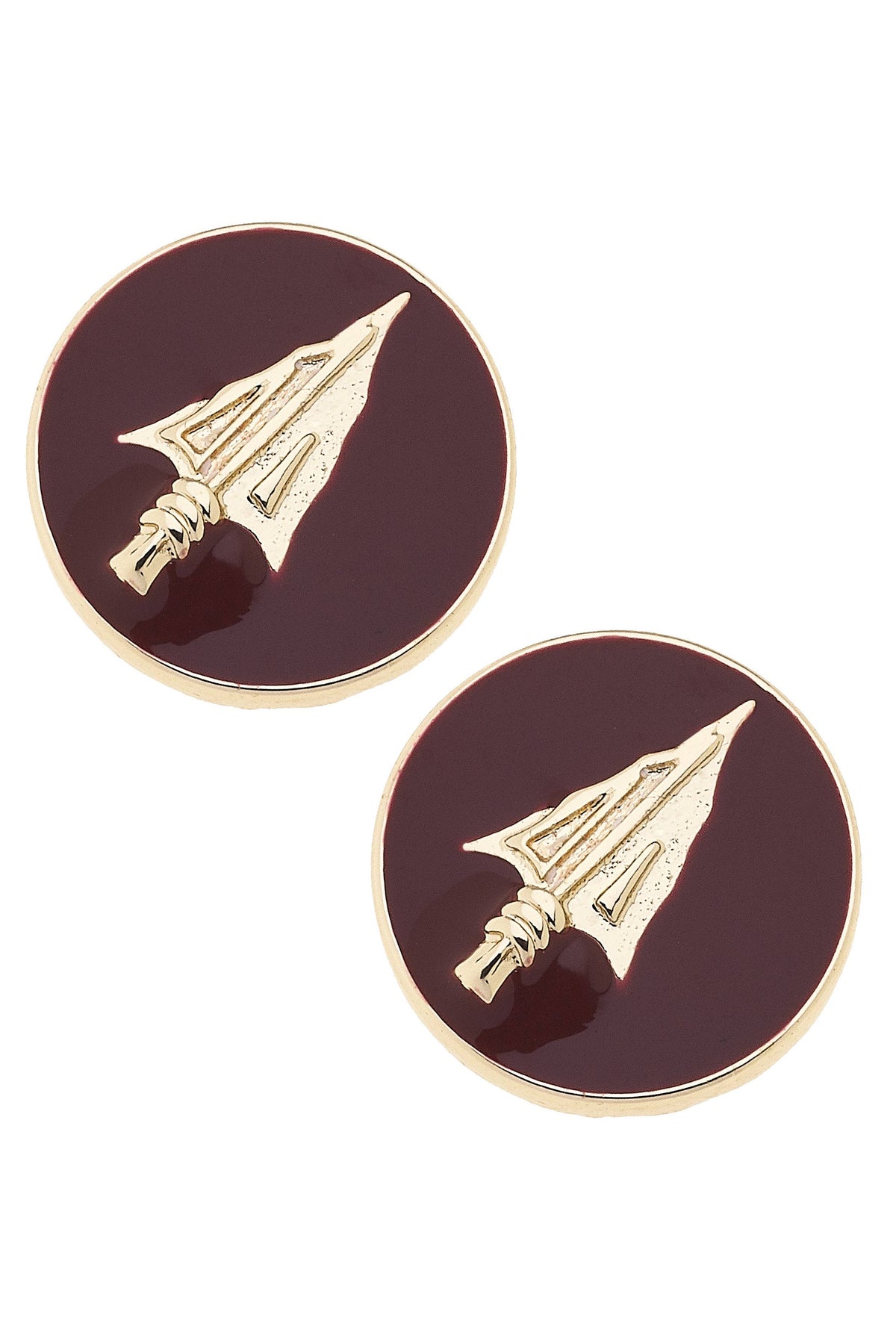 Florida State Seminoles Logo Circle Stud Earrings