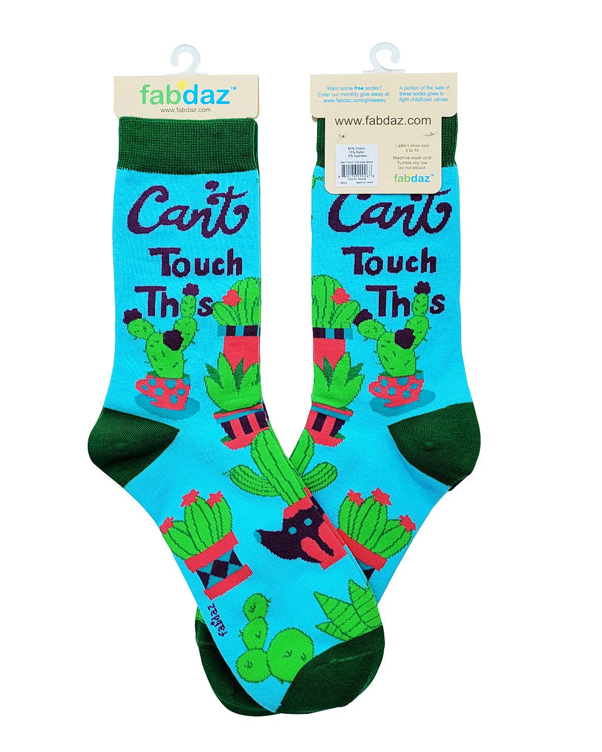 Can't Touch This Women's Crew Socks Featuring Prickly Cactus