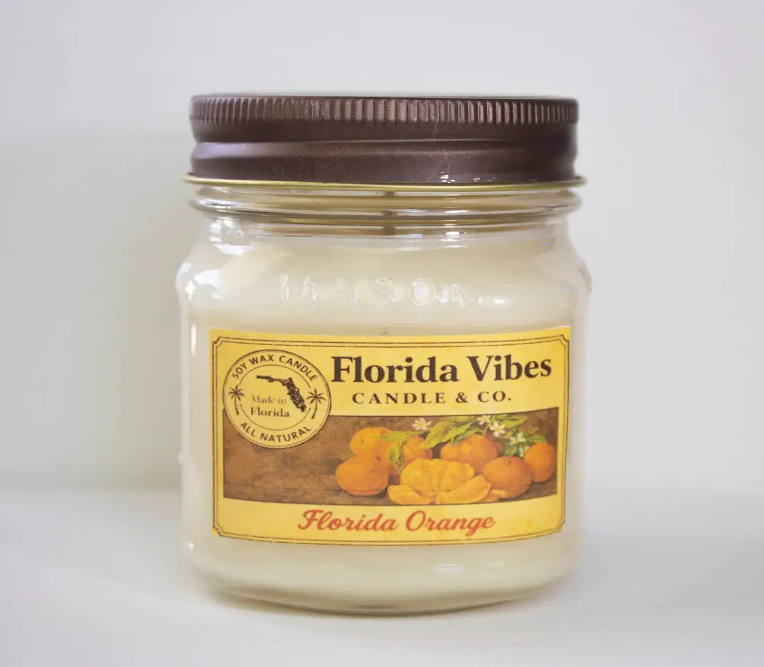 Florida Orange: 4 oz Mason Jar