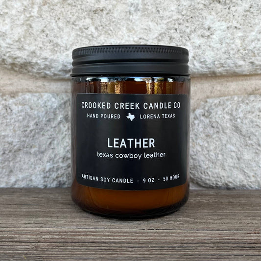 Crooked Candle Co. Leather Candle 