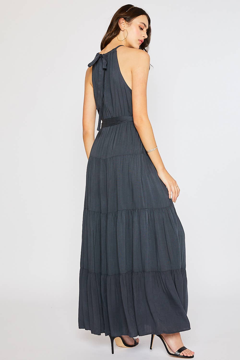 HALTER TIERED MAXI DRESS