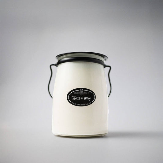 22 oz Butter Jar Candle: Tobacco & Honey