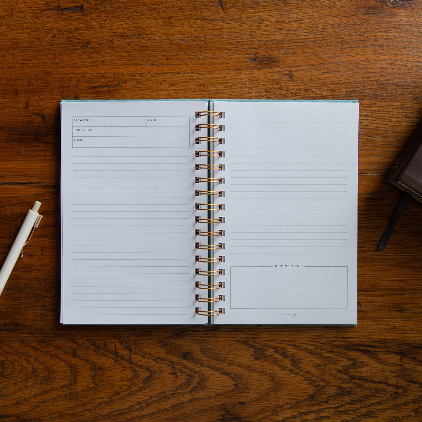 Sermon Notes Journal - Teal Spiral