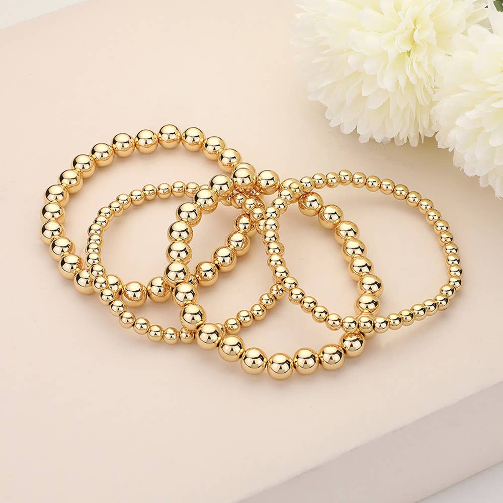 Metal Ball Stretch Multi Layered Bracelets