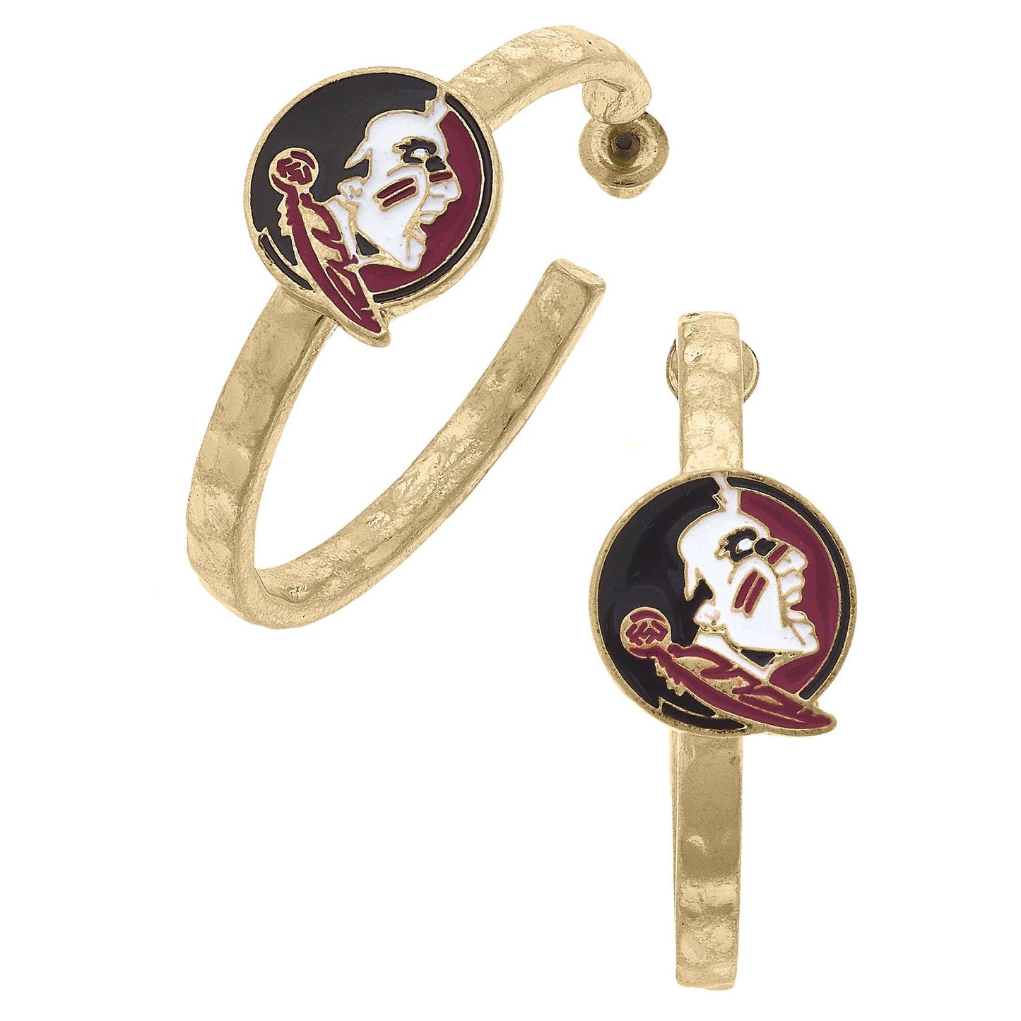 Florida State Seminoles Enamel Logo Hoop Earrings in Garnet