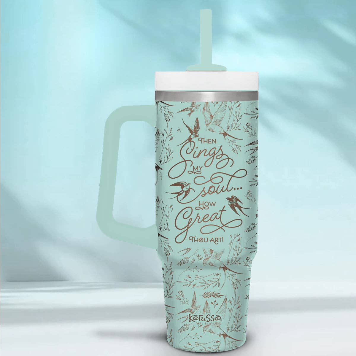 Kerusso 30 oz Stainless Steel Mug With Straw: Sings My Soul