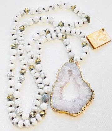 White stone necklace