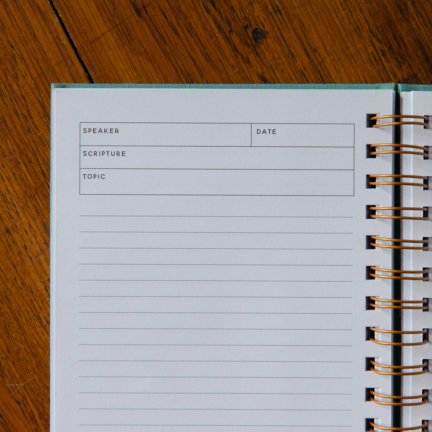 Sermon Notes Journal - Teal Spiral