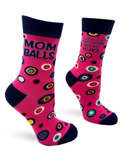 Mom Balls Come Out if You Mess With My Kid Ladies' Crew Sock