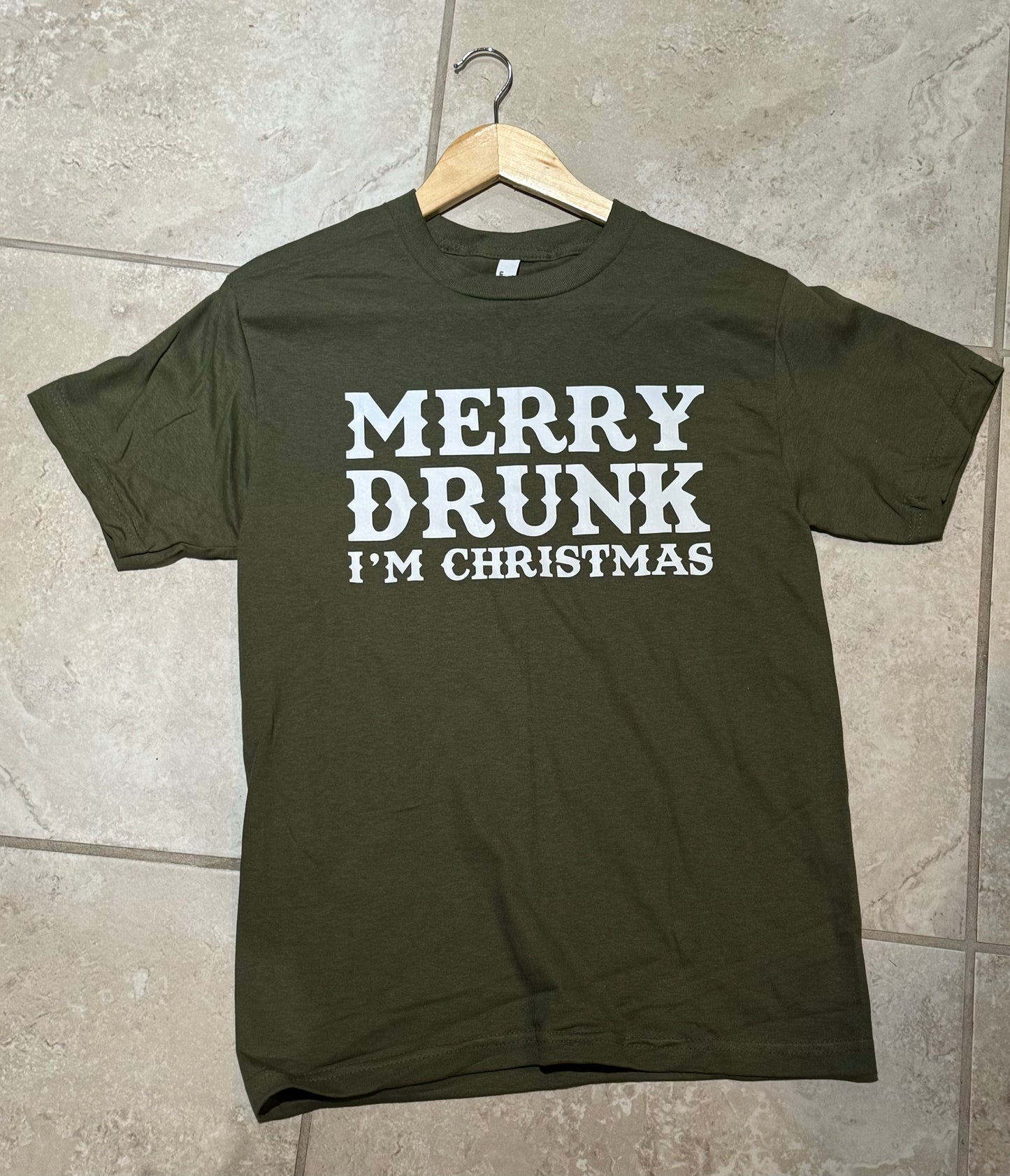 Merry Drunk I’m Christmas Green S/S