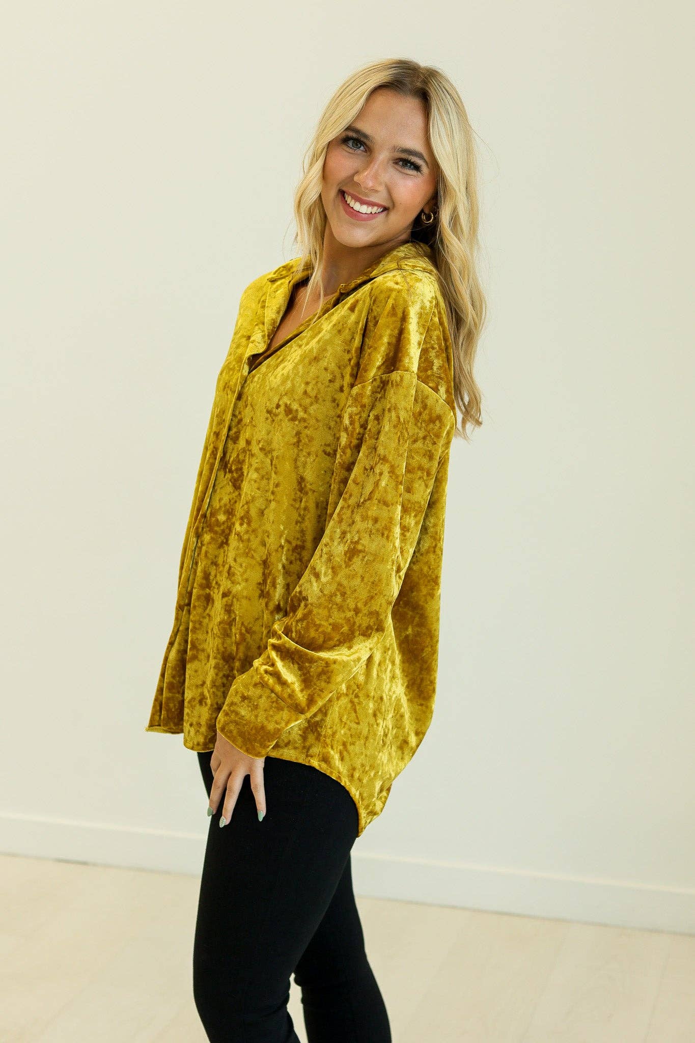 Kathryn Classic Velvet  Button-Up