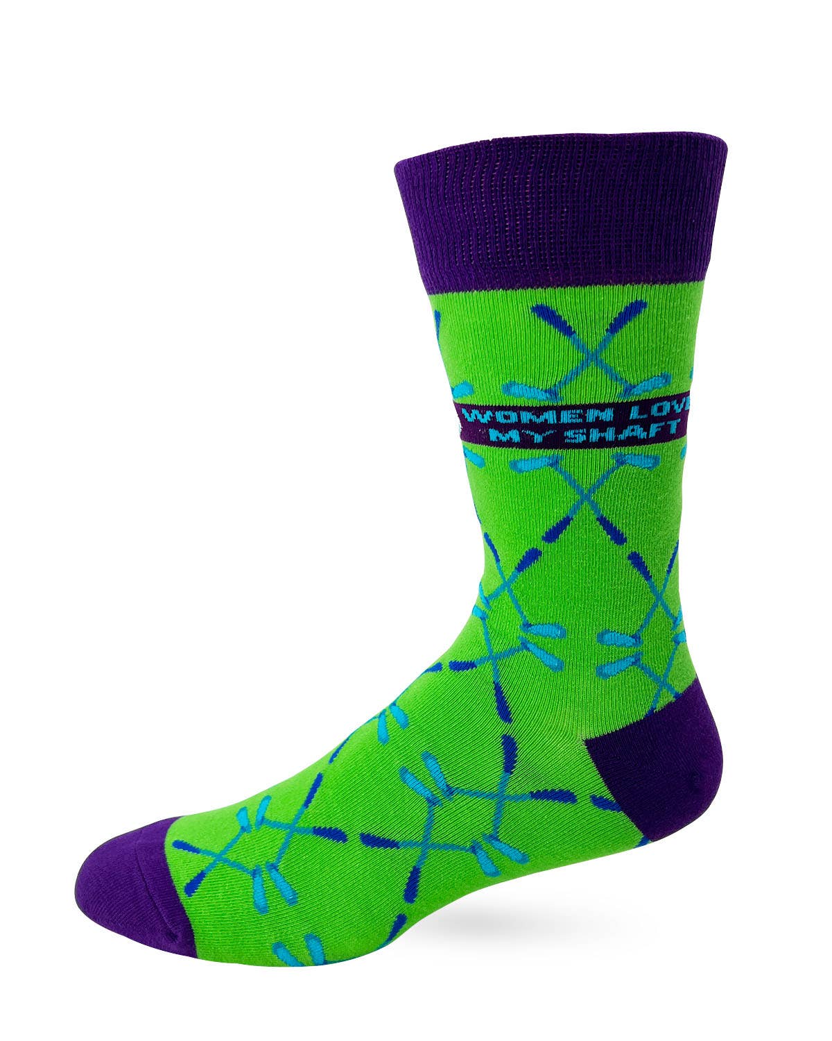 Women Love My Shaft Men's Novelty Crew Socks Featuring Golf