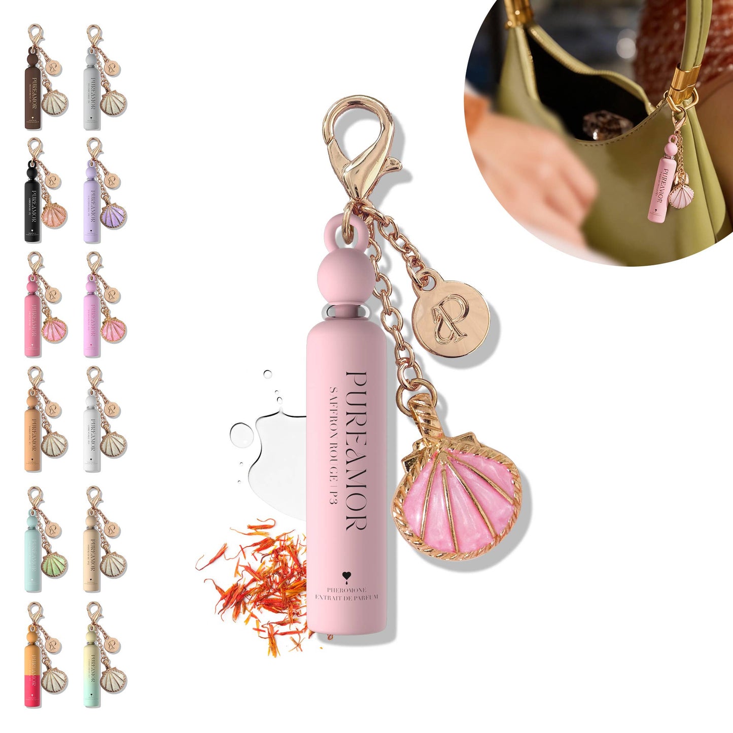 Saffron Rouge Pheromone Perfume Oil Keychain