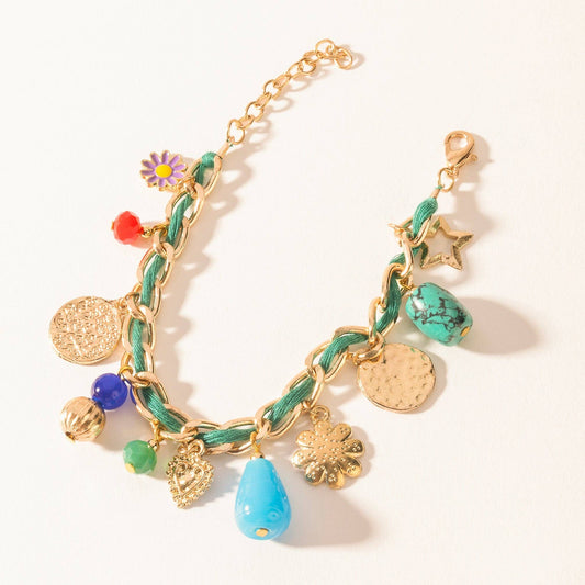 Trail Treasure Charm Bracelet in Canyon Turquoise: Canyon Turquoise