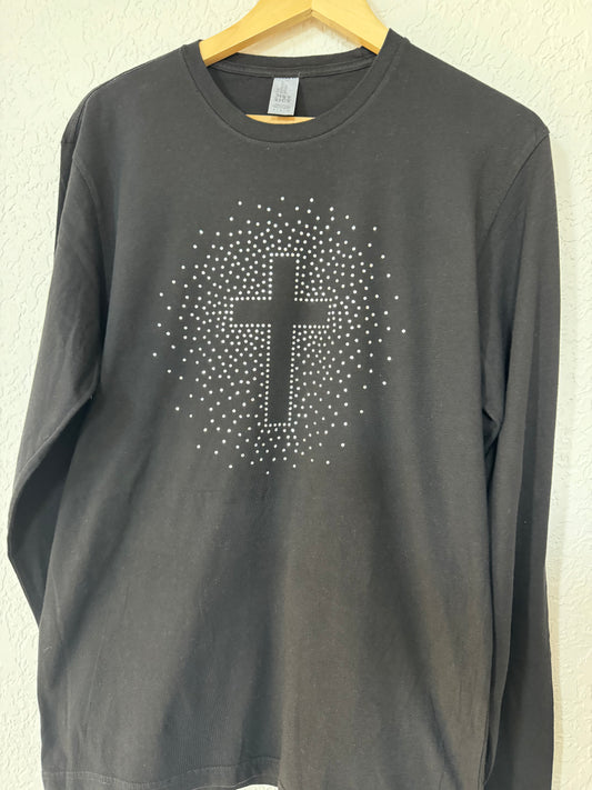 Rhinestone Cross Long Sleeve