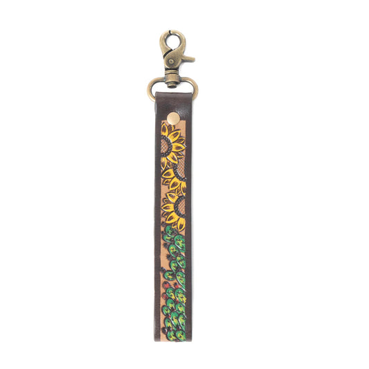 Myra Bag Verdant Vines Tooled Leather Key Fob