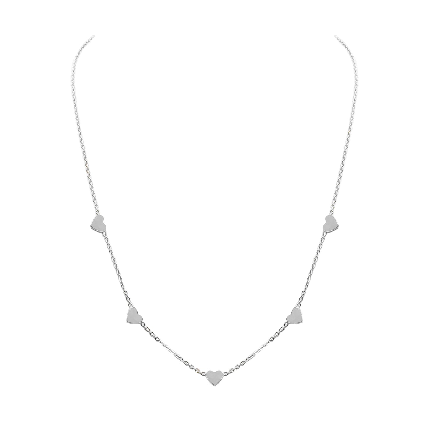 Kinsley Armelle-Silver Heart Charm Necklace