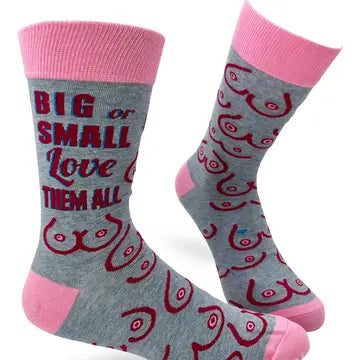 Big Or Small Love Them All Men’s Novelty Crew Socks