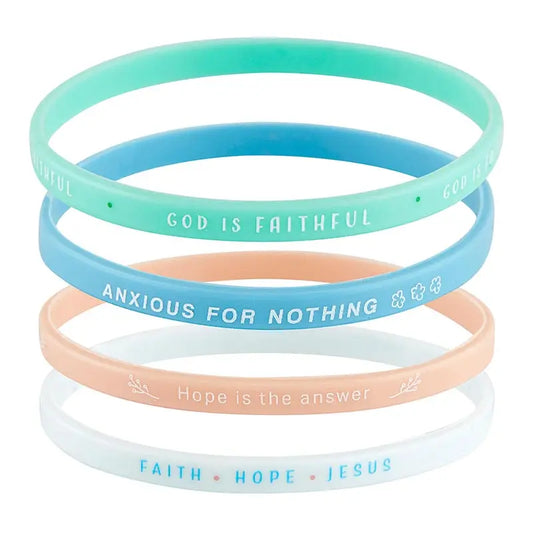 Threads of Faith Silicone Bracelets-God Is Faithful