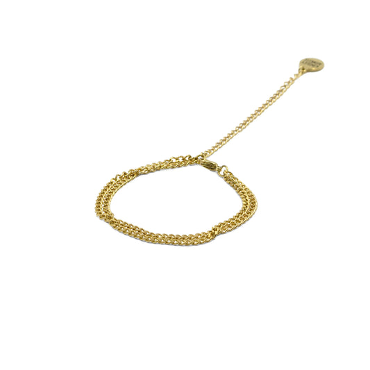 Kinsley Armelle-Goddess Collection Dual Curb Gold Bracelet