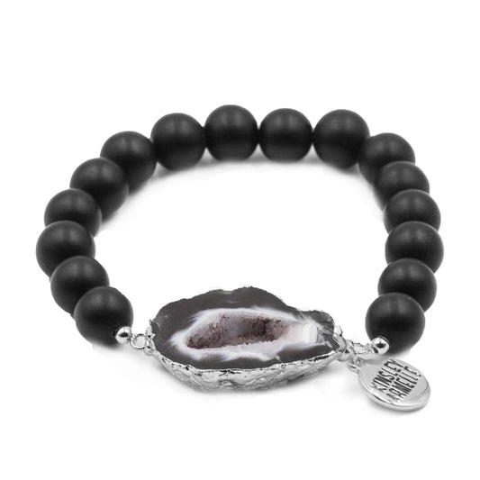 Kinsley Armelle-Agate Collection Silver Coal Bracelet