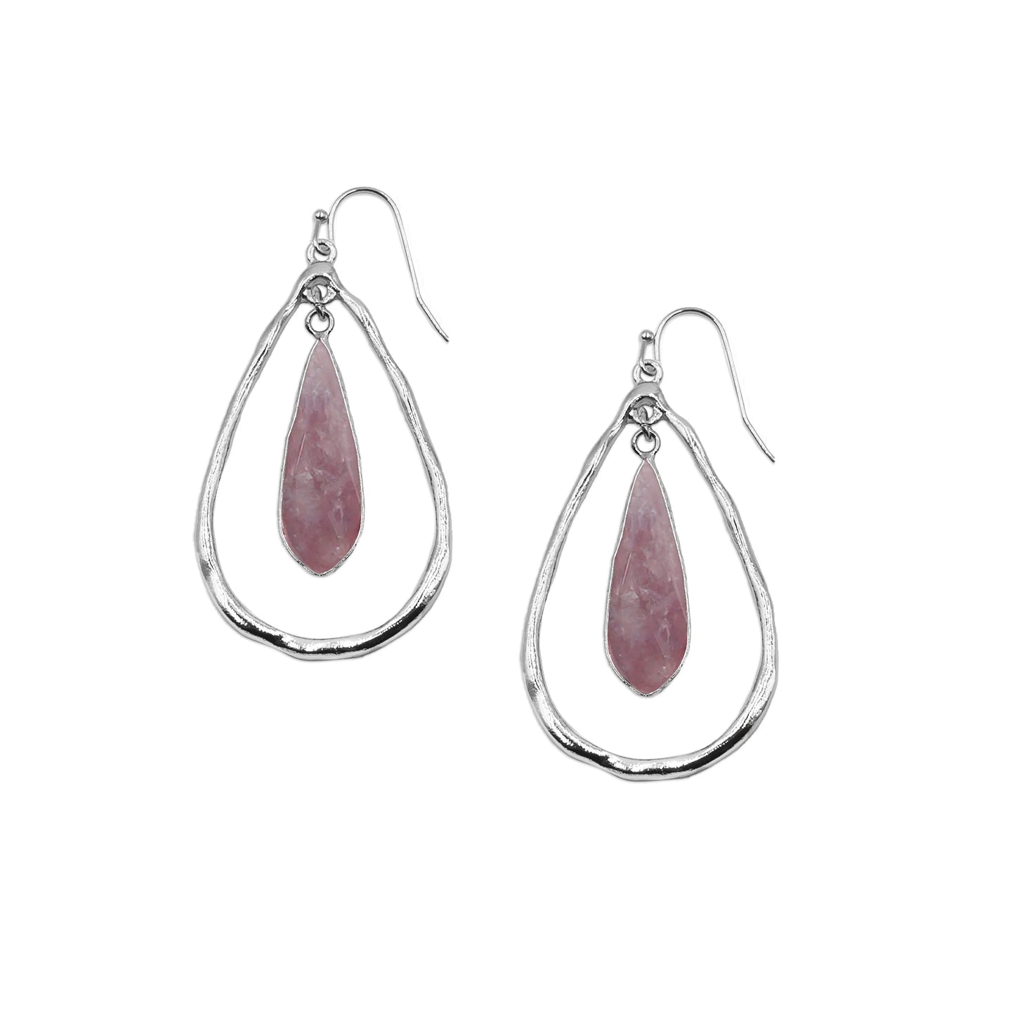 Kinsley Armelle- Zuri Collection Silver Ruby Earrings