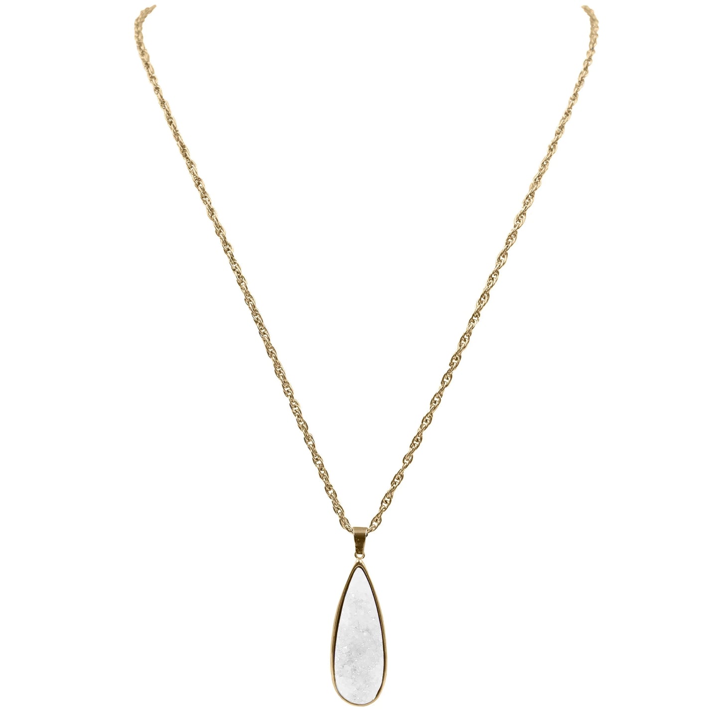 Kinsley Armelle- Druzy Collection Quartz Drop Necklace