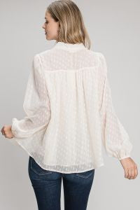 Allie Rose Champagne with Gold Accents Blouse