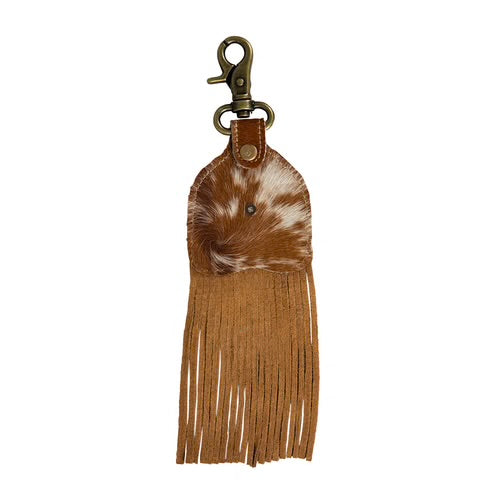 Pastureland Hairon Hide Fringed Keyfob