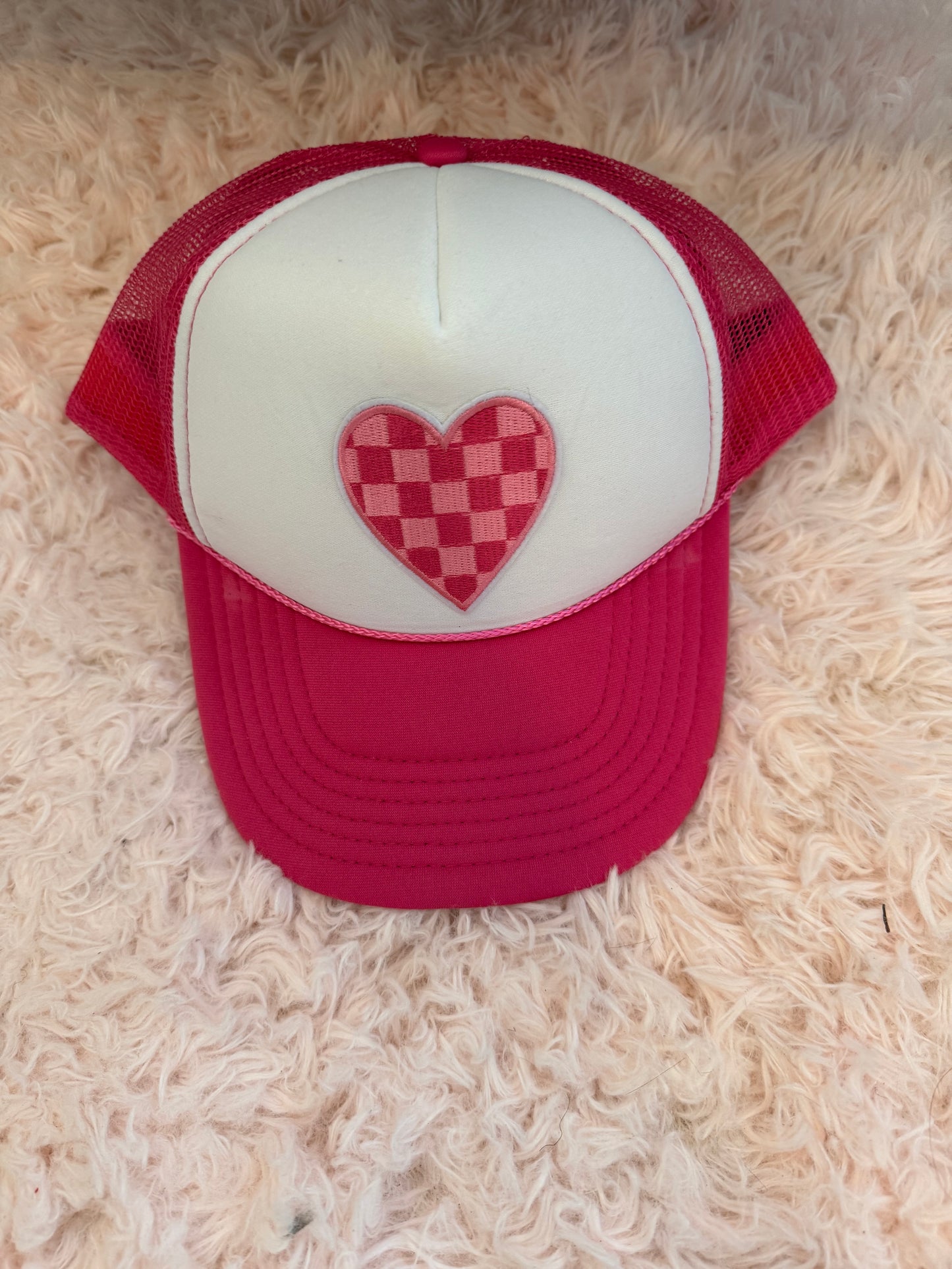 Checker Heart Trucker Hat