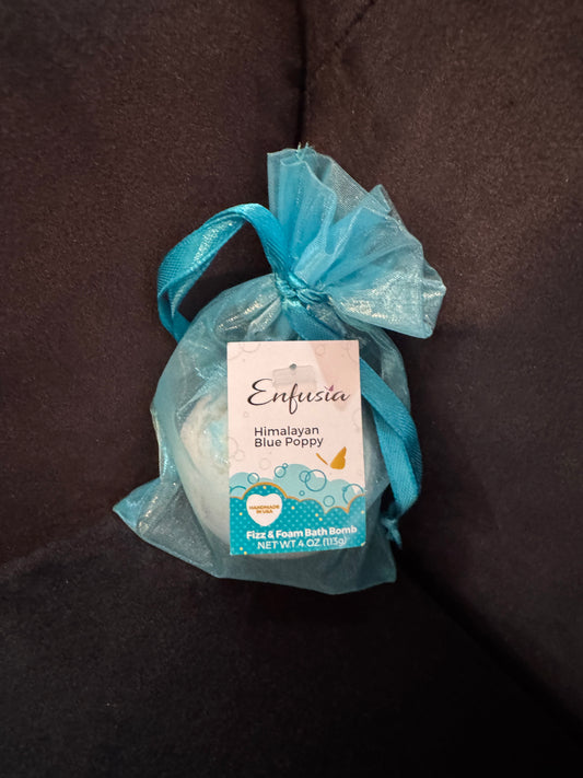 Mini Fizz and Foam Bath Bomb- Himalayan Blue Poppy 4oz