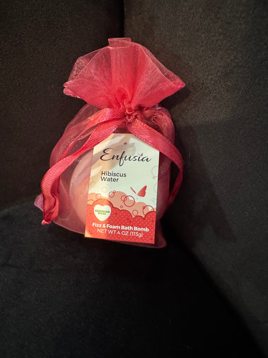 Mini Fizz and Foam Bath Bomb-Hibiscus Water 4oz