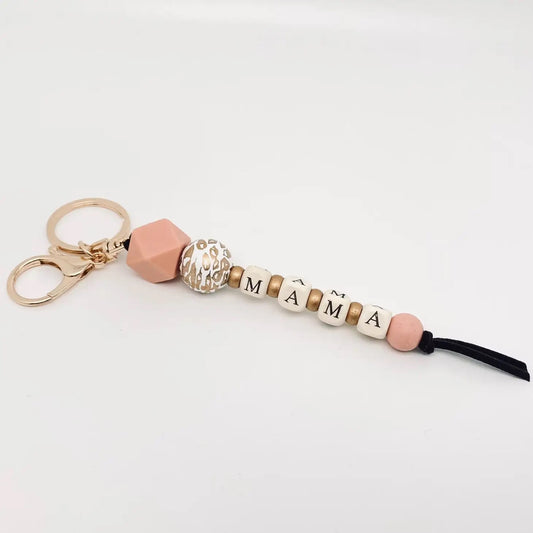 Bohemian Style Silicone Wooden Beaded Keychain | Ornament